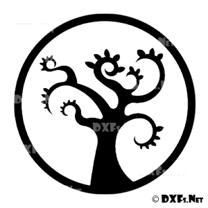 DXF178 - Modern Retro Tree Silhouette Design for CNC Cutting