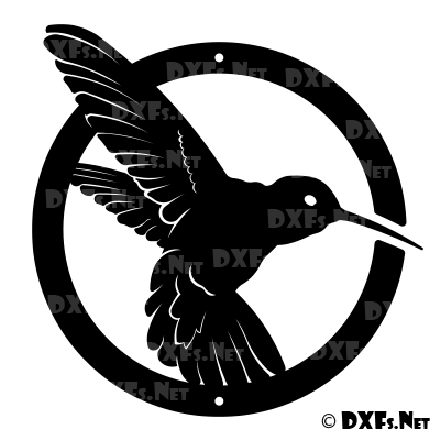 DXF201 - Hummingbird Circle Design for CNC Cutting